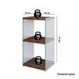 Bokhylla Hanah Home R300 Valnöt Massiv Furu Härdat Glas 40x80x35 cm - Bokhyllor - 8681875832068 - 5