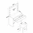 Sminkbord Hanah Home BJ121 Vit Spånskiva 90x76,8x45 cm - Toalettbord - 8684282480778 - 10
