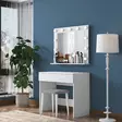 Sminkbord Hanah Home BJ121 Vit Spånskiva 90x76,8x45 cm - Toalettbord - 8684282480778 - 3