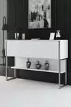 Byrå Hanah Home Luxe Silver Vit Spånskiva 120x80x30 cm - Byråer och skåp - 8684282883708 - 2