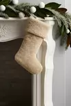 Julstrumpa Aberto Design Pelush Beige Polyester 37x24x5 cm - Juldekorationer och textilier - 8684283979318 - 3