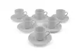 Kaffekoppset (12 delar), vit, 5 x 5 x 7 cm, hållbar, elegant - Kaffe- och teserviser - 8681181833308 - 2