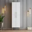 Skoskåp Hanah Home Berlin A Vit Guld Spånskiva 60x202x35 cm - Skoskåp - 8684282465768 - 2