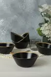 Skål Set Hermia Svart Guld Keramik 6 Delar - Serveringsfat - 8684282191308 - 2