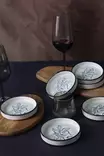 Skål Set Hermia Svart Vit Keramik 6 Delar - Serveringsfat - 8684282991588 - 6
