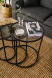 Nästbord Hanah Home Alya Svart Härdat Glas 34x50x34 42x54x42 50x58x50 cm - Bord - 8683742475248 - 4