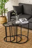 Nästbord Hanah Home Alya Svart Härdat Glas 34x50x34 42x54x42 50x58x50 cm - Bord - 8683742475248 - 2