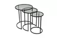 Nästbord Hanah Home Alya Svart Härdat Glas 34x50x34 42x54x42 50x58x50 cm - Bord - 8683742475248 - 1