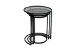 Nästbord Hanah Home Alya Svart Härdat Glas 34x50x34 42x54x42 50x58x50 cm - Bord - 8683742475248 - 5