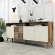 Konsolbord Hanah Home Milan Valnöt Cream Spånskiva 180x78x35 cm - Byråer och skåp - 8683342719278 - 3