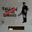 Väggdekor Metall Wallity Banksy Metal Vit Röd Metall 64x42 cm 46x87 cm - Dekorationer, prydnadsföremål - 8684282419068 - 3