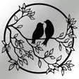 Väggdekor Metall Wallity Birds In The Tree Svart Metall 49,5x48 cm - Dekorationer, prydnadsföremål - 8683743680818 - 5