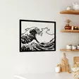 Väggdekor Metall Wallity Hokusai Svart Metall 56x45 cm - Dekorationer, prydnadsföremål - 8684282391678 - 4