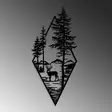 Väggdekor Metall Wallity Deer Svart Metall 39x85 cm - Dekorationer, prydnadsföremål - 8684282463108 - 6