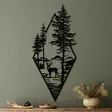 Väggdekor Metall Wallity Deer Svart Metall 39x85 cm - Dekorationer, prydnadsföremål - 8684282463108 - 2