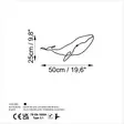 Väggdekor Metall Wallity Whale M Svart Metall 50x25 cm - Dekorationer, prydnadsföremål - 8683742829508 - 6