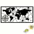 Väggdekor Metall Wallity World Map Led Svart Metall 60x120 cm - Dekorationer, prydnadsföremål - 8684282635208 - 6