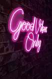 Dekorativ Led Väggbelysning Wallity Good Vibes Only Pink Plast 37x62 cm - Ljussmycken och ljusfigurer - 8683342865258 - 3