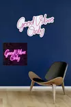 Dekorativ Led Väggbelysning Wallity Good Vibes Only Pink Plast 37x62 cm - Ljussmycken och ljusfigurer - 8683342865258 - 5