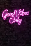 Dekorativ Led Väggbelysning Wallity Good Vibes Only Pink Plast 37x62 cm - Ljussmycken och ljusfigurer - 8683342865258 - 4
