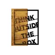 Väggdekor Trä Wallity Think Outside The Box Valnöt/Svart Trä/Metall 42x58 cm - Dekorationer, prydnadsföremål - 8681875602388 - 1