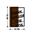 Väggdekor Trä Wallity Think Outside The Box Valnöt/Svart Trä/Metall 42x58 cm - Dekorationer, prydnadsföremål - 8681875602388 - 3