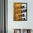 Väggdekor Trä Wallity Think Outside The Box Valnöt/Svart Trä/Metall 42x58 cm - Dekorationer, prydnadsföremål - 8681875602388 - 2