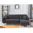 Hörnbäddsoffa Atelier del Sofa Coner Mörkgrå Linne 225x150x85 cm - Soffor - 8681875324068 - 3