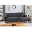 Hörnbäddsoffa Atelier del Sofa Coner Mörkgrå Linne 225x150x85 cm - Soffor - 8681875324068 - 2