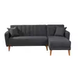 Hörnbäddsoffa Atelier del Sofa Coner Mörkgrå Linne 225x150x85 cm - Soffor - 8681875324068 - 1