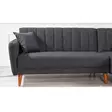 Hörnbäddsoffa Atelier del Sofa Coner Mörkgrå Linne 225x150x85 cm - Soffor - 8681875324068 - 4