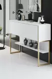 Byrå Hanah Home Luxe Guld Vit Spånskiva 120x80x30 cm - Byråer och skåp - 8684282883678 - 3