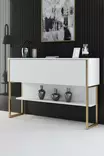 Byrå Hanah Home Luxe Guld Vit Spånskiva 120x80x30 cm - Byråer och skåp - 8684282883678 - 2
