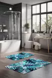 Badrumsmatta Set Mijölnir Flerfärgad 100% Polyester Halkfri Antibakteriell 40x60 cm & 60x100 cm - Badrumsmattor och våtrumsmattor - 8684283195558 - 2