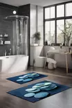 Badrumsmatta Set Mijölnir Flerfärgad 100% Polyester Halkfri Antibakteriell 40x60 cm & 60x100 cm - Badrumsmattor och våtrumsmattor - 8684283195688 - 2