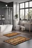 Badrumsmatta Set Mijölnir Flerfärgad 100% Polyester Halkfri Antibakteriell Digitaltryck 40x60 cm & 60x100 cm - Badrumsmattor och våtrumsmattor - 8684283194438 - 2