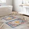 Badrumsmatta Set Mijölnir Flerfärgad 100% Polyester Halkfri Antibakteriell 50x60 cm & 60x100 cm - Badrumsmattor och våtrumsmattor - 8683342420198 - 2