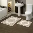 Badrumsmatta Set Mijölnir Flerfärgad 100% Polyester Halkfri Antibakteriell Lättstädad 50x60 cm & 60x100 cm - Badrumsmattor och våtrumsmattor - 8683342420518 - 2