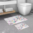 Badrumsmatta Set Mijölnir Flerfärgad 100% Polyester Halkfri Antibakteriell 50x60 cm & 60x100 cm - Badrumsmattor och våtrumsmattor - 8683342421478 - 2