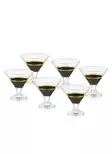Glasskål Set Hermia Svart Guld Glas 6 Delar - Serveringsfat - 8681875829228 - 1