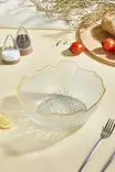 Salladsskål i glas, transparent, 21 cm, med guldkant, hållbar - Serveringsfat - 8684283796038 - 3