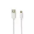 Lightning Kabel | USB 2.0 | Apple Lightning, 8-stifts | USB-A Hane | 480 Mbps | Guldplaterad | 1.00 m | Rund | PVC | Grå / Vit | Låda - Blixtkablar - 5412810264308 - 2