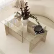 Soffbord Hanah Home New Escape Travertin Glas Spånskiva 105x40x65 cm - Soffbord - 8684283059218 - 4