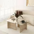 Soffbord Hanah Home New Escape Travertin Glas Spånskiva 105x40x65 cm - Soffbord - 8684283059218 - 3