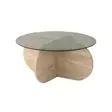 Soffbord Hanah Home Bubble Travertin Glas Spånskiva 75x35 cm - Soffbord - 8684283059188 - 1