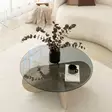 Soffbord Hanah Home Bubble Travertin Glas Spånskiva 75x35 cm - Soffbord - 8684283059188 - 8
