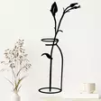 Väggdekor Metall Wallity Flower In The Vase Svart Metall 33x71 cm - Dekorationer, prydnadsföremål - 8683342204248 - 2