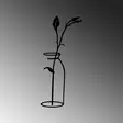 Väggdekor Metall Wallity Flower In The Vase Svart Metall 33x71 cm - Dekorationer, prydnadsföremål - 8683342204248 - 5