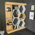 Bokhylla Hanah Home Sueno Vit Ek Spånskiva 140x29,6x177,4 cm - Bokhyllor - 8683743117208 - 6