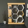 Bokhylla Hanah Home Sueno Vit Ek Spånskiva 140x29,6x177,4 cm - Bokhyllor - 8683743117208 - 4